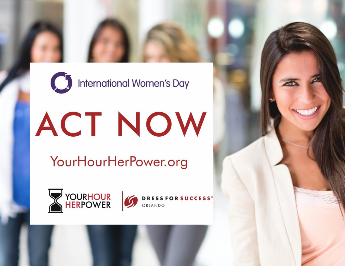 On March 8, Dress for Success will celebrate International Women’s Day with #YourHourHerPower. Donate an hour of your pay to support a woman achieve financial independence and upward mobility. Make your donation today at YourPowerHerHour.com #IWD2020