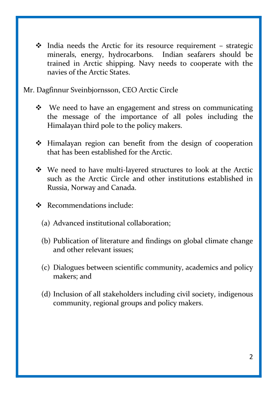 ICWA_NewDelhi's tweet photo. At the Valedictory Session of the ICWA Seminar on "India’s Engagement With The Changing Arctic", #ORGrimsson, @_Arctic_Circle, @ICWA_NewDelhi, @vifindia, @_Dagfinnur, the following points emerged: https://t.co/TDgTScr5PW