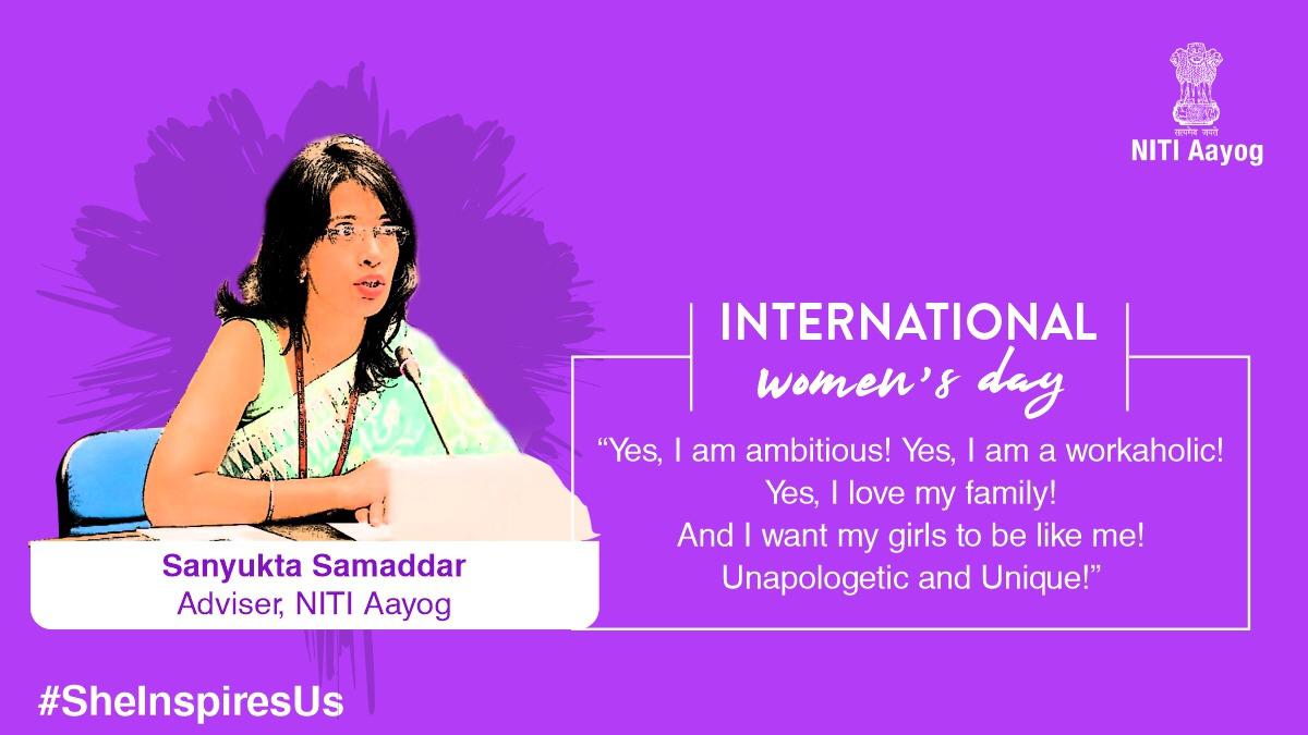 NITIAayog's tweet photo. Your identity is your most valuable possession. Protect it! 

The women of #NITIAayog know that there's no time to pull punches &amp; are ready to take on the world, heads on. 

Adviser @SanyuktaSam1 is playing a key role in spearheading 🇮🇳's journey towards #SDGs. #SheInspiresUs https://t.co/hEXWW421Wp