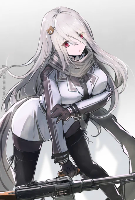 「ふぅ…こう重いと肩が凝るな、PKP。」
「PK…それは私への当て付けか」
「……?」

#ドルフロ 