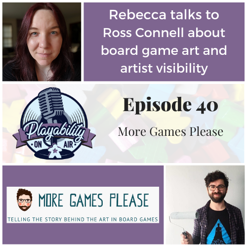 What games come to mind when you think of stellar board game art? <a href="/ToPlayIsHuman/">Rebecca Strang @bexagons.bsky.social</a> talks to <a href="/moregamespls/">Ross 📷🎲 MoreGamesPlease</a> about board game art and artist visibility within the hobby. Ross also shares some of his personal favorite board game artists. playabilitypod.com/40