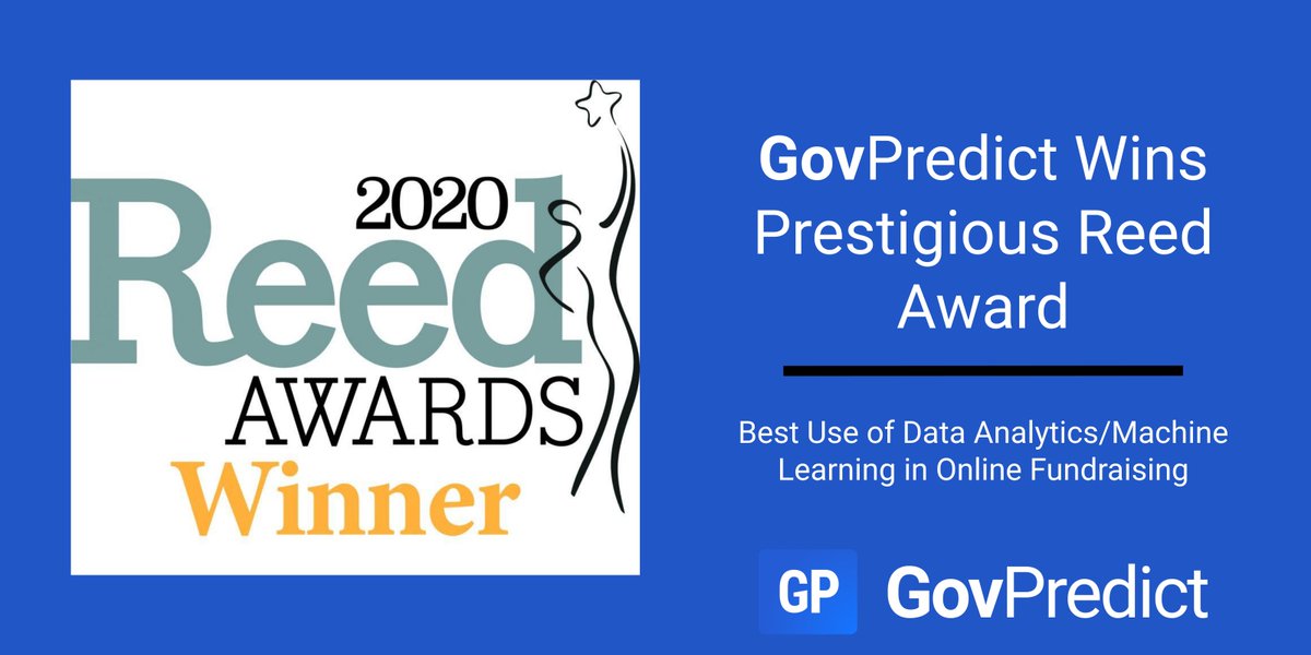 GovPredict's tweet photo. Did we mention that GovPredict's Moneyball won the Reed Award for Best Use of Data Analytics / Machine Learning in Online Fundraising? Click below to learn more! #pacmiami

https://t.co/49PL0fkenk https://t.co/6Smt1PT1qg