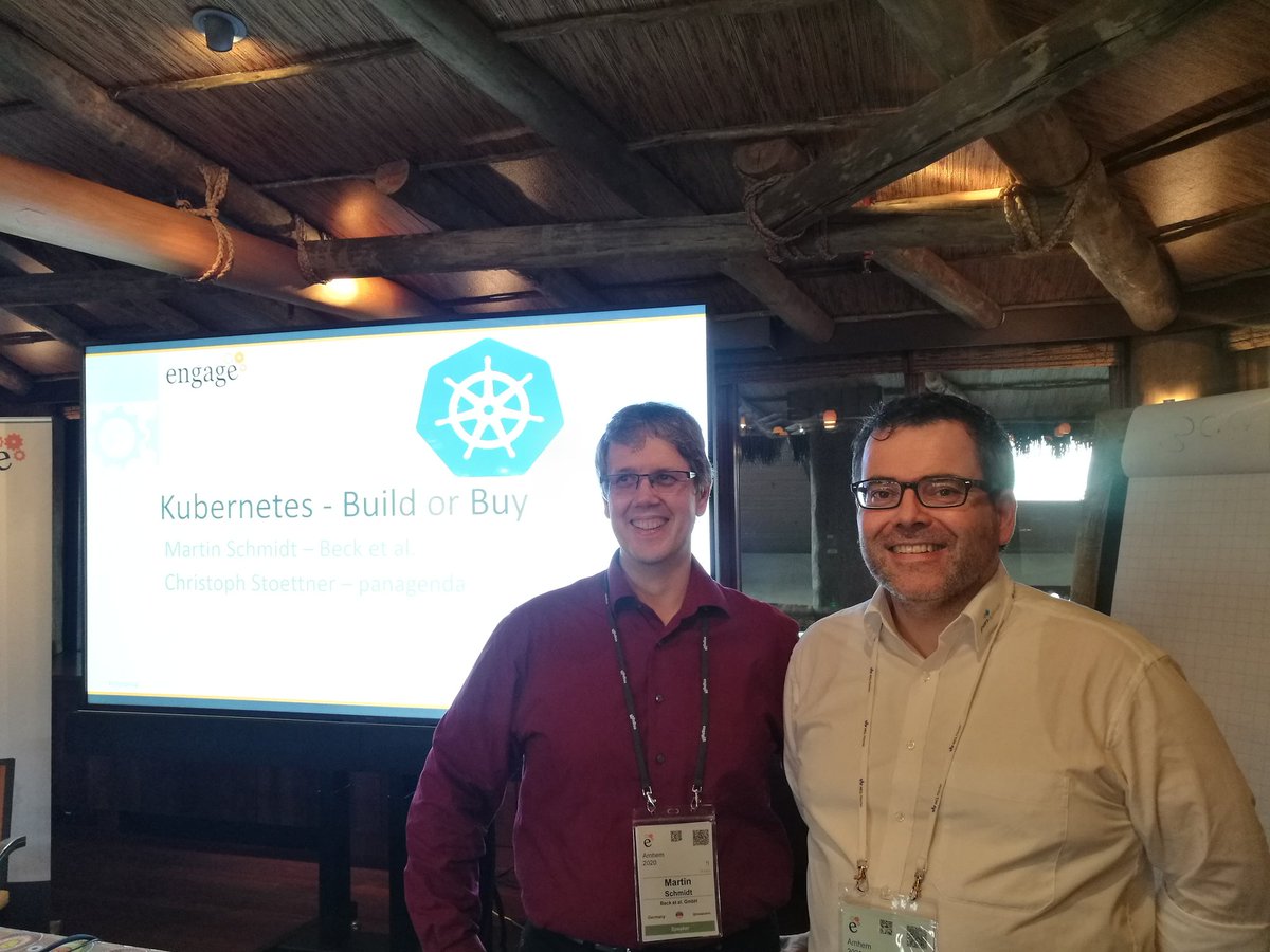 easterlakes's tweet photo. #Kubernetes build or buy session at @engageug is about to start with @MSSputnic and @stoeps #HCLConnections @HCLDigital @panagenda @Beck_et_al https://t.co/gWk5ZyFj2J