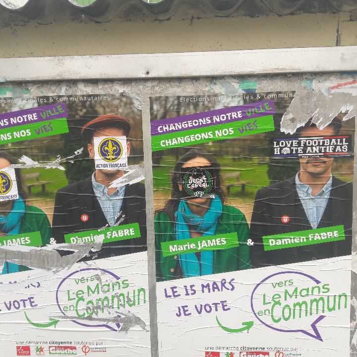 Trentedeniers's tweet photo. Nous dérangeons l'extrême droite il faut croire.  Et bien tant mieux. Nous nous opposerons toujours à ces marchands de haine qui sont les ami.e.s de @Cacqueray2020 #Municipales2020 #lemans #sarthe #municipaleslemans https://t.co/Cp3X1SUdJ9