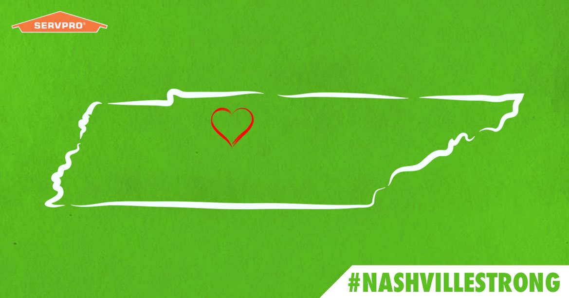 Our hearts and prayers goes out to those affected by the storm. We hope that we can help in any way on this road to recovery make your life easier. Call ServPro today. #nashvillestrong,#NashvilleTN,#TogetherWeRise,#tornadonashville