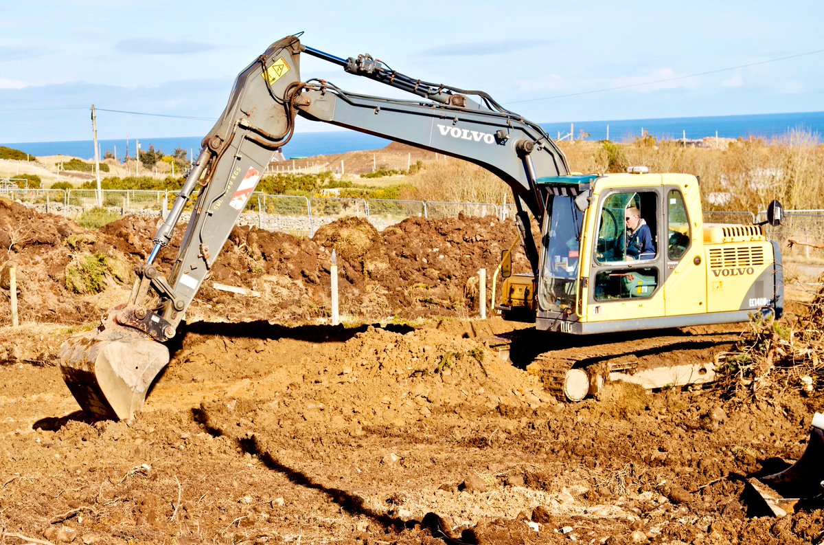armadalefarm's tweet photo. The weather the past couple of days has really helped with the ground clearance around our new hall site. Work well underway by local contractors Norbloc Ltd. Thanks again to our funders @sserenewables Strathy North Community Fund @SSER_Highlands @HighlandCouncil LEADER  CNSFund https://t.co/lIaiX6uGEk