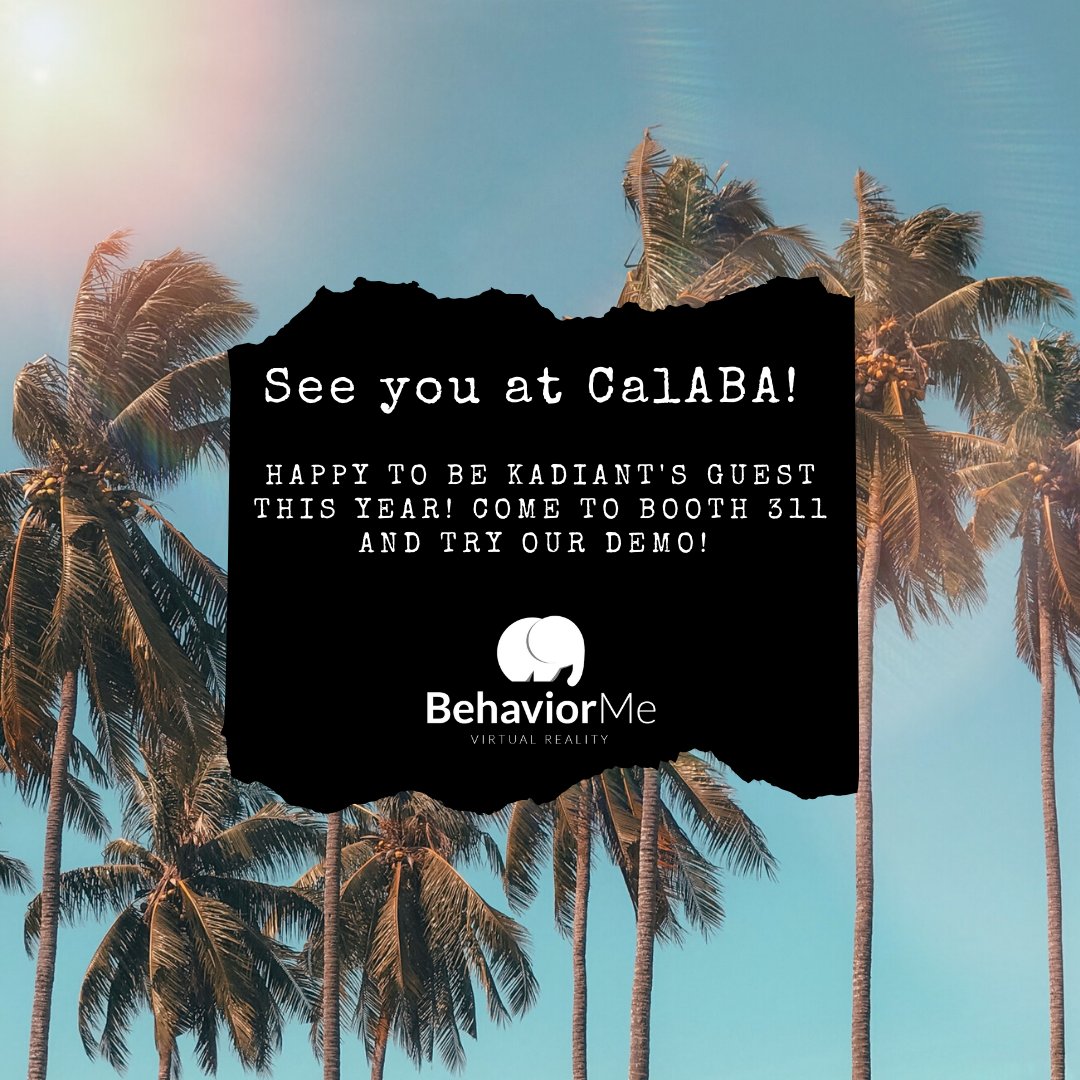 BehaviorMe's tweet image. Going to CalABA? Visit us at Booth 311 and try our VR demo! We will be demoing at the Kadiant Booth as their featured guest!
...
#startup #startuplife #VR #VRTraining #bcba #bcaba #RBT #Training  #allthewaystoaba #dobetter #wanderlust #science #ABAoutofthebox #ABA #Conference