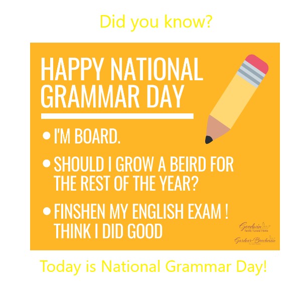 rosearsenault's tweet photo. Did you know... it's #NationalGrammarDay

#grammar #useitright #GrammarDay https://t.co/4WdE1R5ANJ