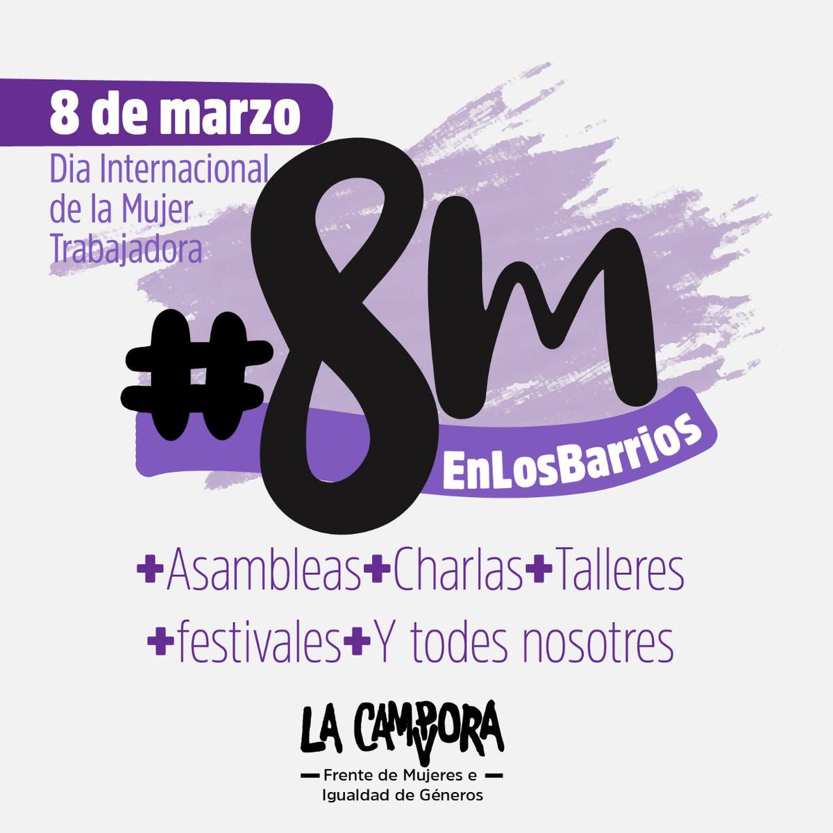 CasaGatica's tweet photo. “LA DEUDA ES CON NOSOTRES” 8M| Día internacional de la mujer trabajadora. 💜8 de marzo 👉🏼 jornadas barriales en todo el país. 💜 9 de marzo 👉🏼 paramos y movilizamos🔥 #niunamenos #nosotrasparamos #nosotresparamos #separaelmundo #ladeudaesconnosotras #ladeudaesconnosotres https://t.co/25PFFgPKIR