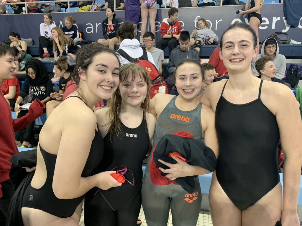 SwimBSS's tweet photo. JR Girls Freestyle Relay just shredded a 2:07 in Prelims, are ranked 2nd in the A Final this afternoon!  Amazing! https://t.co/BS1guJZYNe