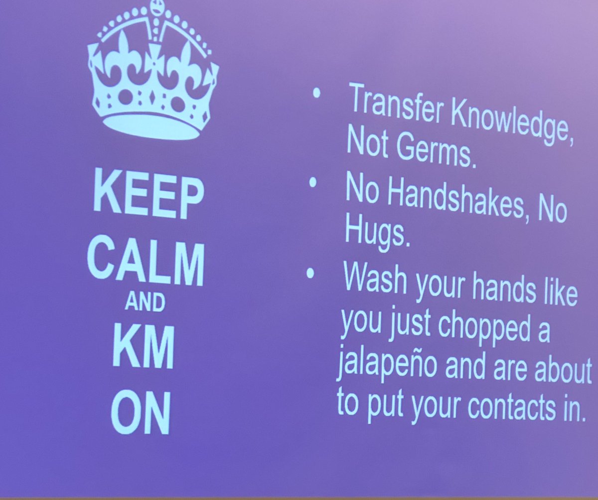 dr_herman's tweet photo. Great advice at #KMShow! Keep calm and #KM! #coronavirus #kmshowcase2020 https://t.co/yjZjgoZFmo