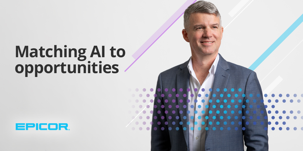 Epicor's tweet photo. Everyone’s talking about #AI as the next big thing, but what is it really? Rich Murr, Epicor CIO, shares how to cut through the hype and visualize the possibilities for your business. https://t.co/aemVI7H0Vh https://t.co/awN66hLPTl