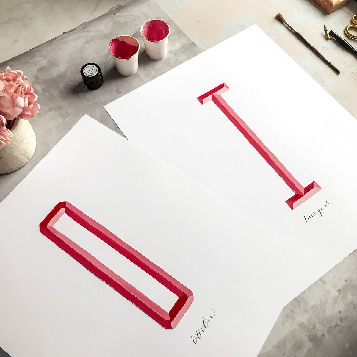 Far from perfect but I've enjoyed putting a new technique into practise by creating these bevelled pieces for my daughters' rooms. Hope you are proud <a href="/signsbyumberto/">byUMBERTO</a> !! Next thing is to get them framed!