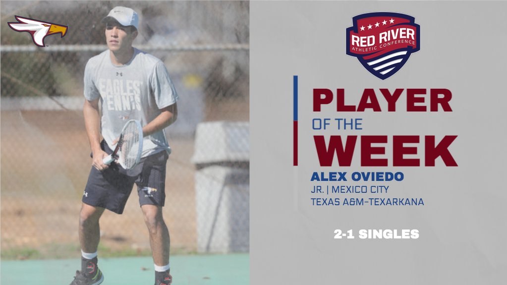 RRACsports's tweet photo. Alex Oviedo of @tamut_athletics was named RRAC men's tennis player of the week for Feb. 24-March 1. https://t.co/PIHYERec8x