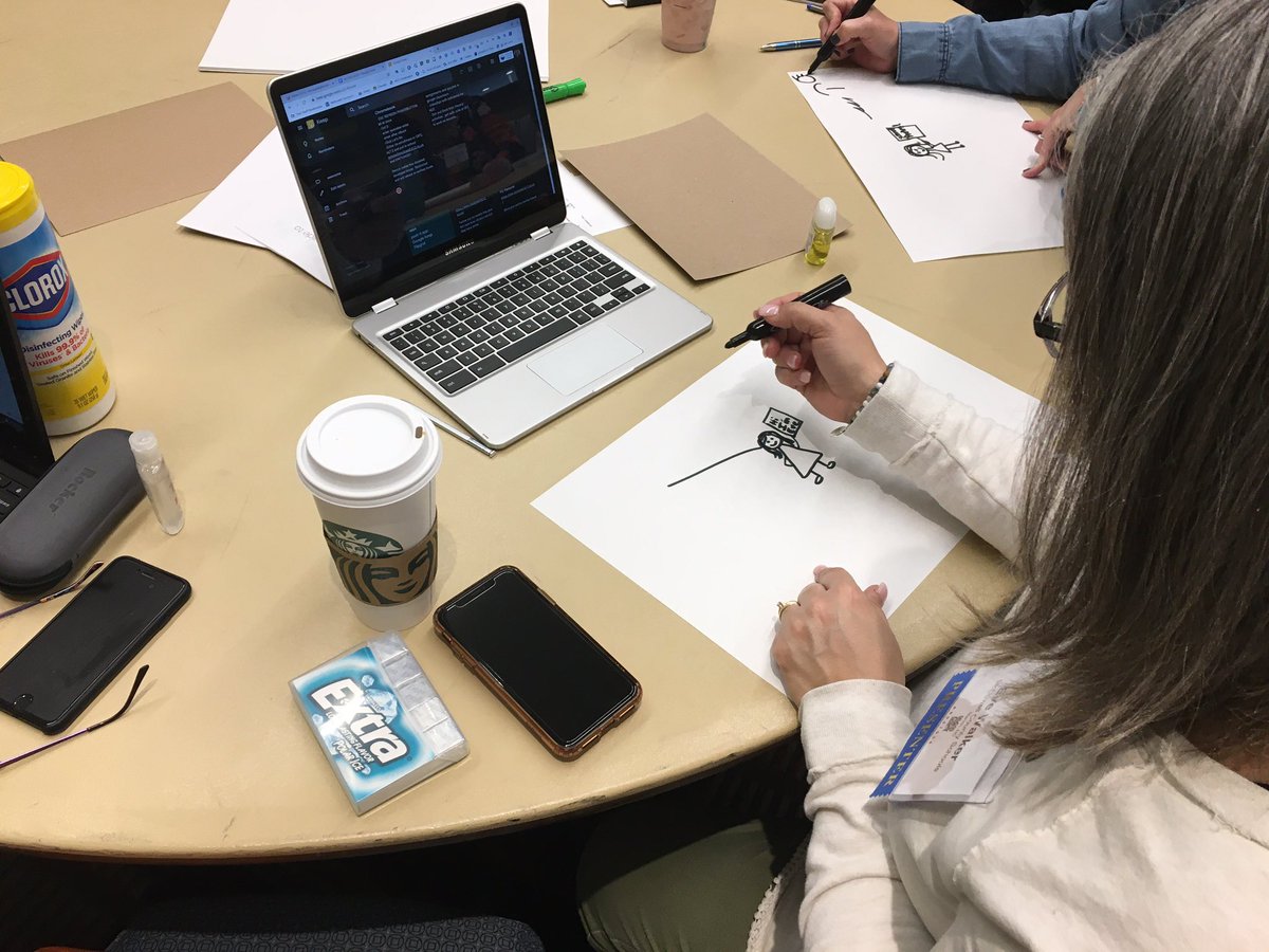 ncties's tweet photo. #NCED-ucators learning how to #sketchnote with @manuelherrera33  at #NCTIES2020. https://t.co/6tORyUE5Xk