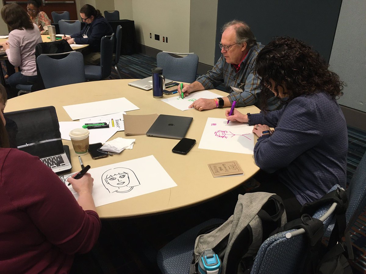 ncties's tweet photo. #NCED-ucators learning how to #sketchnote with @manuelherrera33  at #NCTIES2020. https://t.co/6tORyUE5Xk