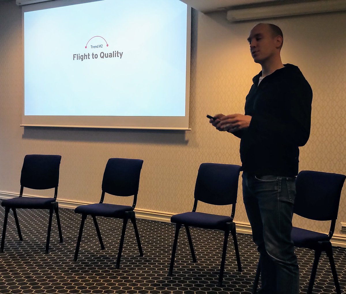 jwpconnatix's tweet image. &apos;We&apos;re seeing a flight to quality,&apos; explains Jeroen Wijering, our Chief Product Officer in Oslo at #JWInsights today #video