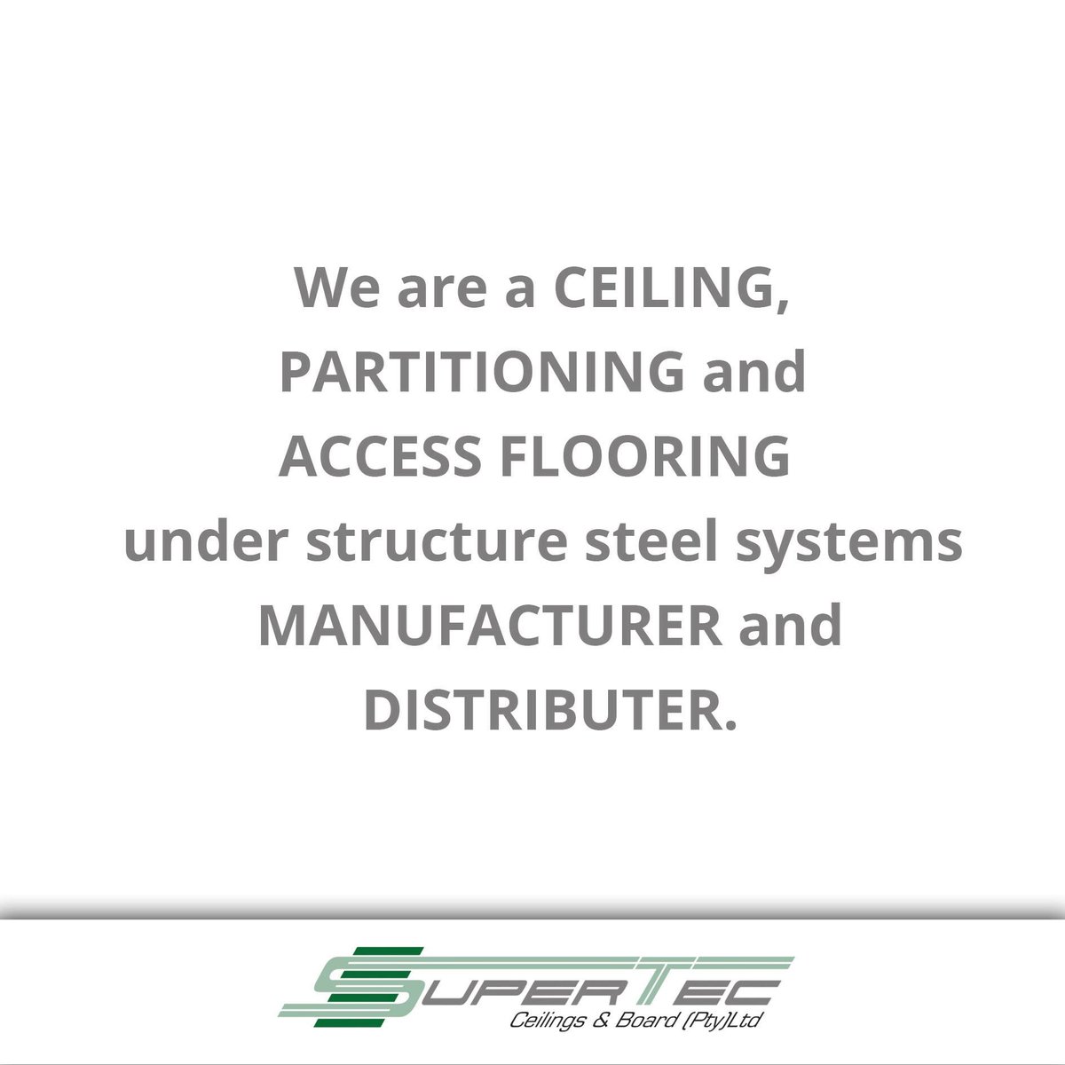 supertecceiling's tweet photo. Contact us on 011 868 4901 or send us a mail at info@supertecceilings.co.za 

Visit our website for more info 
https://t.co/6HpREDBakU

#manufacturer #distributer  #supertec #Wednesday #supplier #innovation #ceiling #partitioning #accessflooring #southafrica #steel https://t.co/A3aMZ1TzTg