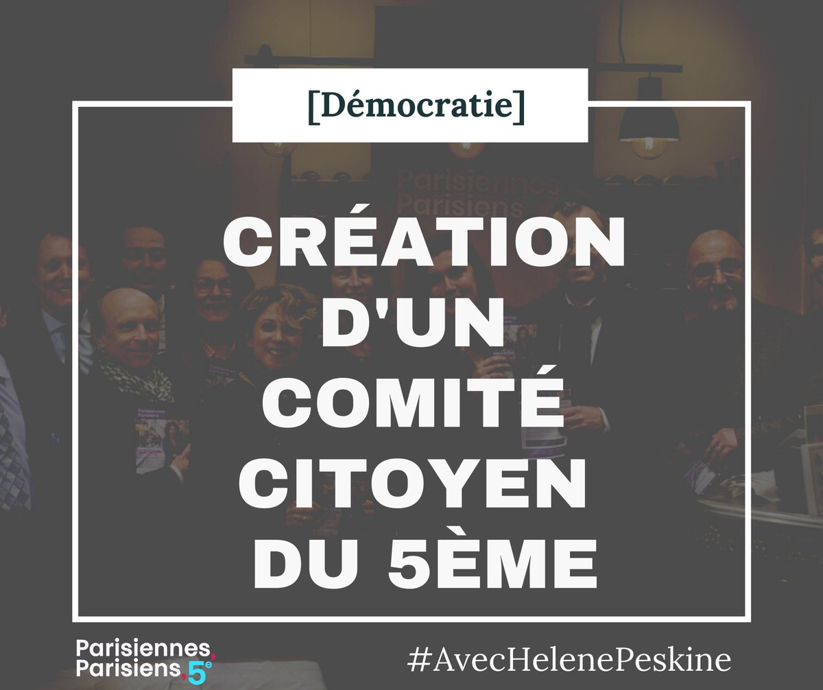 Parisien_nes05's tweet photo. [J-11 Municipales]

➡️ L’équipe Parisiennes, Parisiens 5ème vous promet plus de démocratie et de concertation entre les habitants !
Pour cela, votre voie(x) est essentielle !

#Le5emeAuCoeur #AvecHelenePeskine #Municipales2020 #MunicipalesParis2020
@HlnPsk5 https://t.co/S1Vkvb2zM4