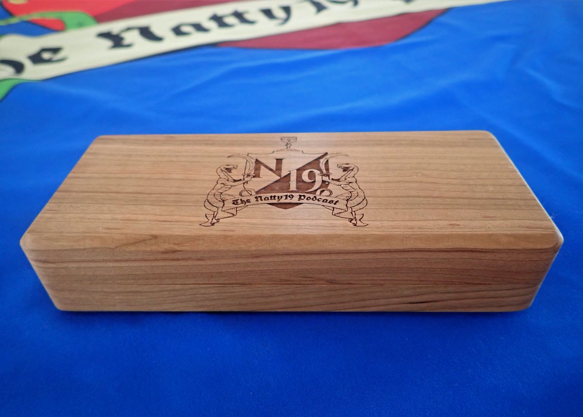 N19podcast's tweet photo. Natty19 is excited to bring you this #ttrpg #giveaway! Follow us and retweet by March 11th for a chancce to win a premium Natty19 Podcast dice box by @Oni_Technology. Bring your #dnd or #pathfinder game to the next level with this high quality "dice char-rier"! https://t.co/dhWpP8y75b