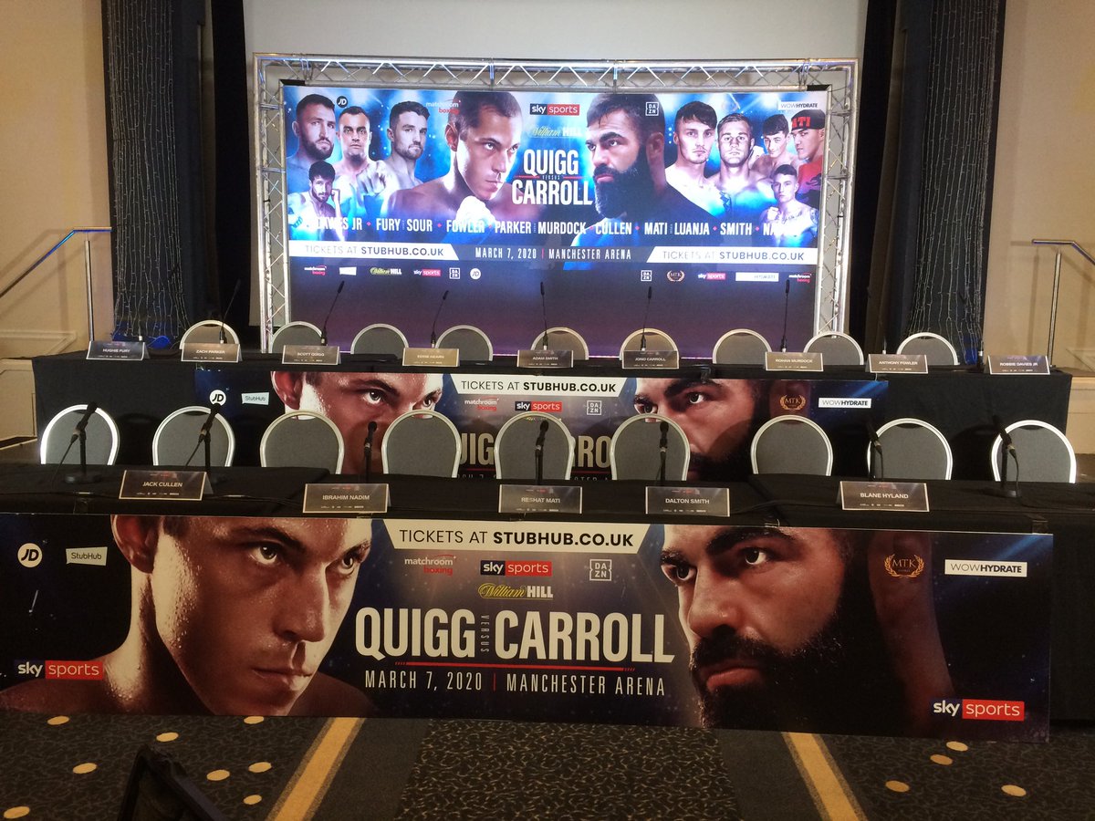 MGmrboxing's tweet photo. First of today’s pressers in Manchester for Quigg v Carroll at  Manchester Arena this coming Saturday @scottquigg @jono_carroll @MatchroomBoxing @SkySportsBoxing  facilities provided by @Ringcraftboxing https://t.co/KgcAf0An4f
