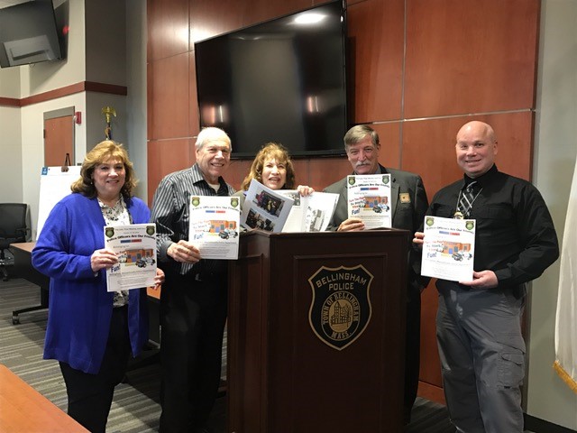 Yesterday, the Bellingham Police Department received their custom activity/coloring books entitled “Police Officers Are Our Friends”. This book is part of a community outreach project created by The Law, Your Money and YOU! which is a 501 (c)(3) nonprofit organization.