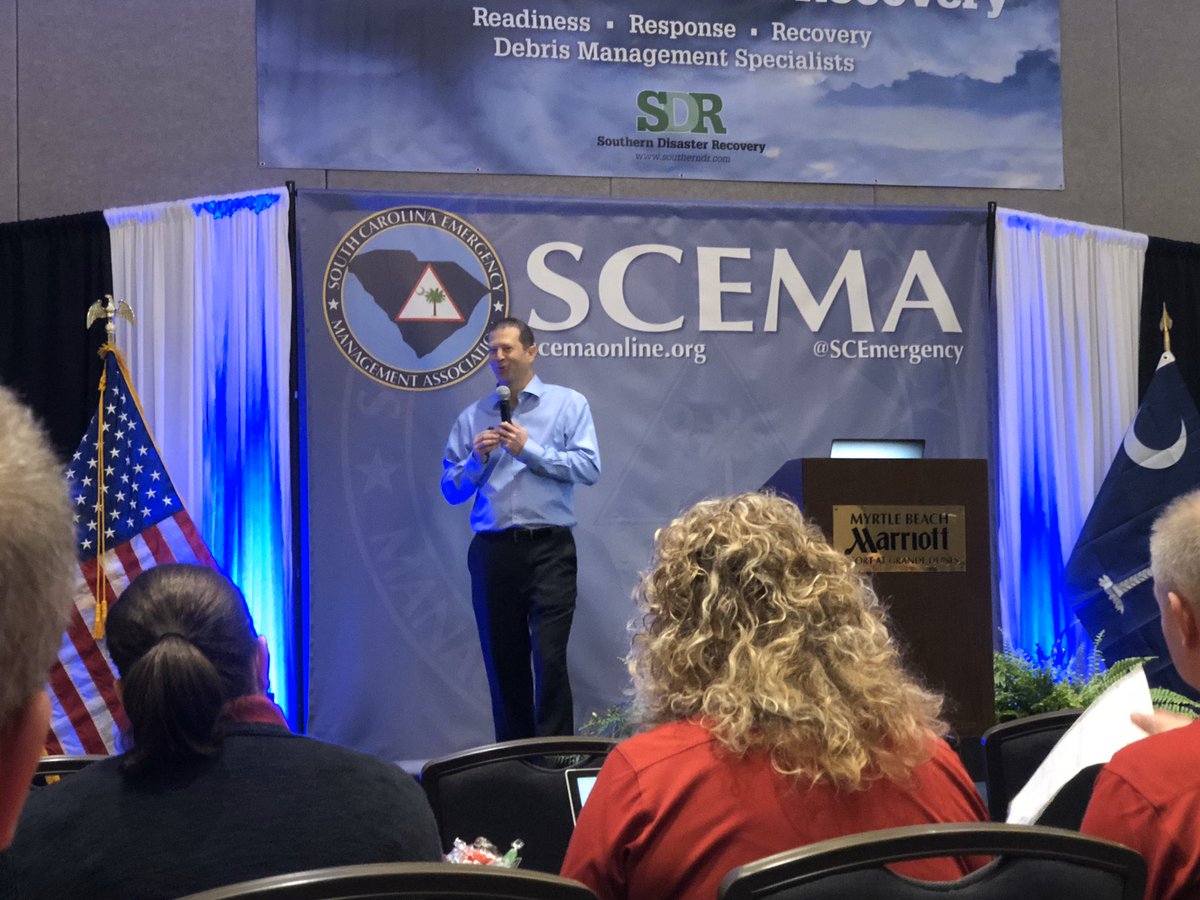 JQuagliariello's tweet photo. Leading off #SCEMA2020 today with a great presentation by @DBrownie23 on Messaging Tropical Hazards. https://t.co/LsICUuhKWi