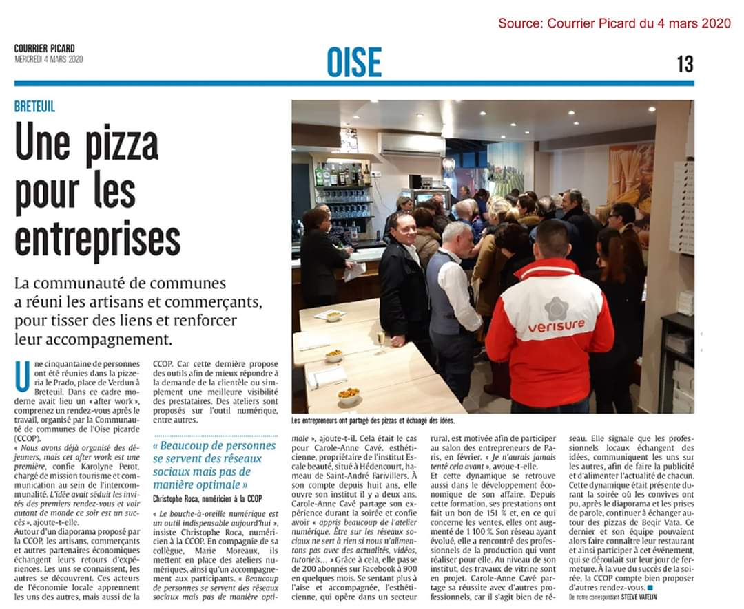 rocachristophe's tweet photo. [ La presse en parle 📰 ]

Retour par le courrier picard de l'after work organisé par la #CCOP le 25 février dernier.
 #transnum  #activateurs #digitalisation #oten #hautsdefrance #cma #ccioise https://t.co/YjcHn38J61