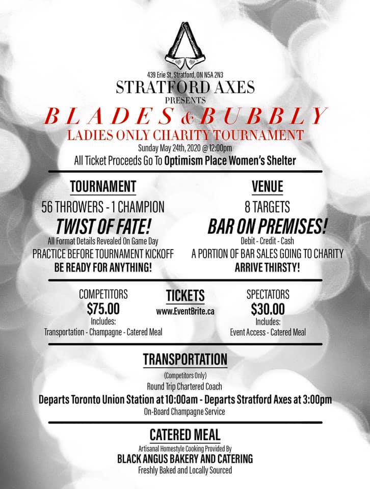 AxesStratford's tweet photo. Hello Stratford!
Ladies Only Charity Tournament. Come out and support Optimism Place Women’s Shelter. #stratfordaxes #stratfordaxethrowing #getyouraxeinhere #optimismplace 🪓🎯🥂
https://t.co/7iOomzC2Rk… https://t.co/cPIoCtxxTC