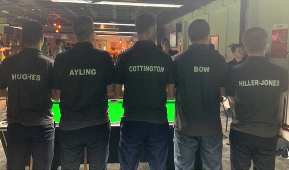 The Watson’s Team sporting their new shirts (from <a href="/mcrmediaUK/">mcrmedia</a>) which took them to victory! 4-1 in the cup matches and 4-1 in the <a href="/FirmBalls1/">FirmBalls</a> #Brighton pool league 😃