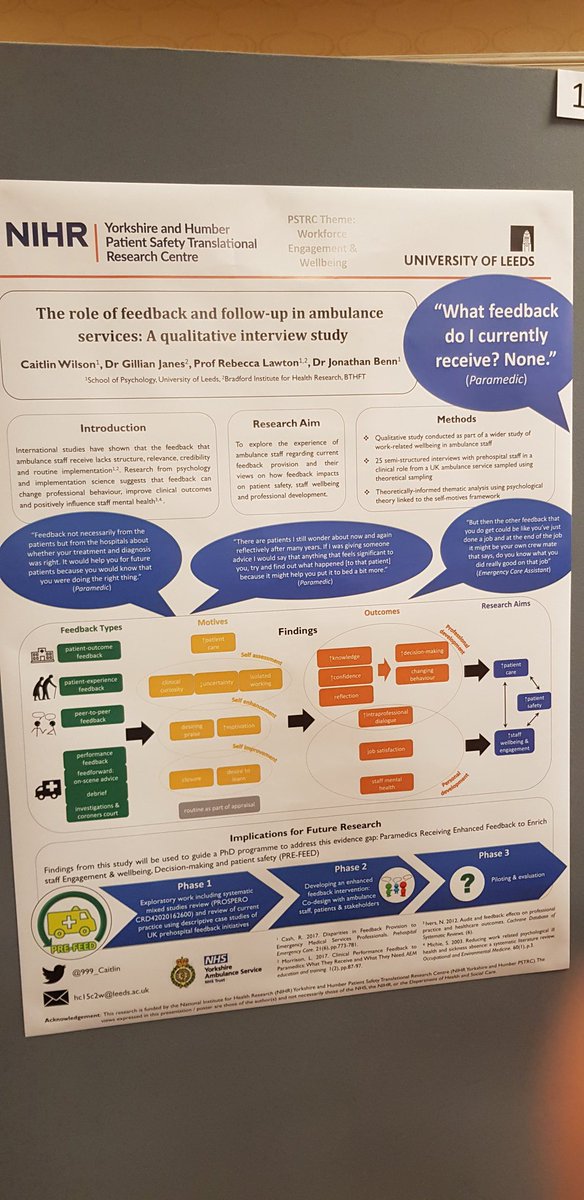 MadBird24's tweet photo. .@999_Caitlin presenting her poster of the role of feedback and follow up in ambulance services
Front line staff would love more!! https://t.co/lsLEbTIX5S
