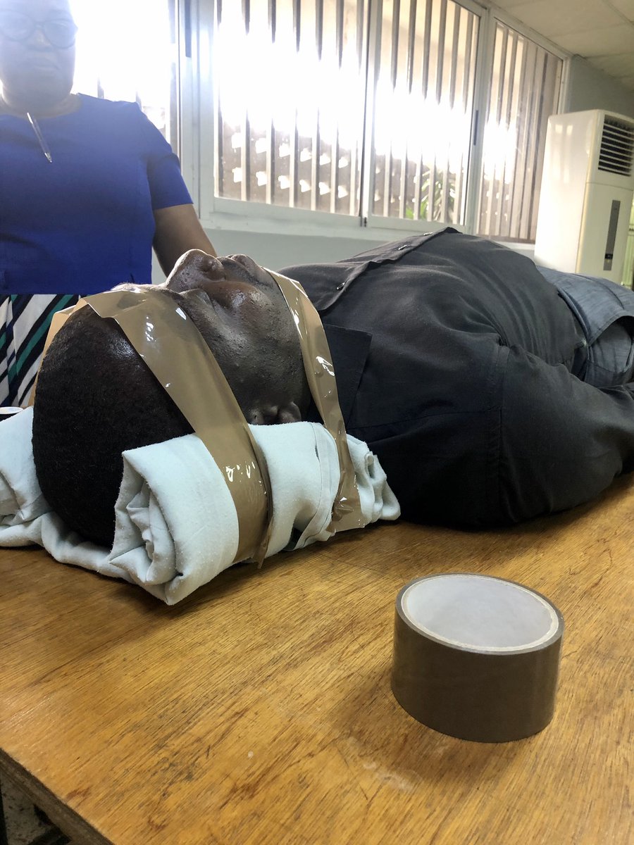 Cervical immobilization #EMergencyMedinNigeria #WeBelieve