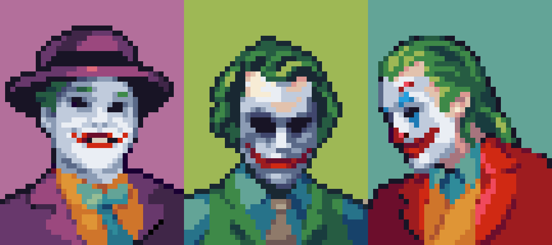 The Joker pixels  Pixel art, Joker art, Polygon art