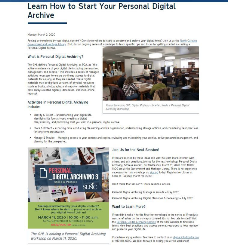 ForEverythingNC's tweet photo. New on our blog, "Learn How to Start Your Personal Digital Archive." https://t.co/sp5y3vAcCo #everythingNCDigital https://t.co/QwGSHu2DMw