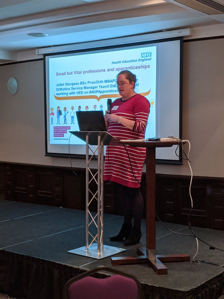 @JulietSturgess shining a light on the 'small' but 'vital!' #AHPprofessions @ #AHPapprenticeships event #AHPcareers @NHSHEE_EoE @PaulChapman09 @NatashaPisarski @MarieNeuroPT @CollegePodiatry   #BAPO #therapeuticradiographers #changinglives