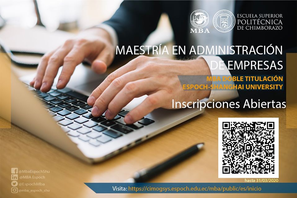 EspochMba's tweet photo. ¡Admisiones abiertas!
Sé parte del programa de MBA ESPOCH - SHANGHAI
Inscríbete 🔗: https://t.co/IYsnlNqvSt
#MbaShu
#MbaEspochShu
#TeQuieroMiPoli https://t.co/f8DMJ5kK1i