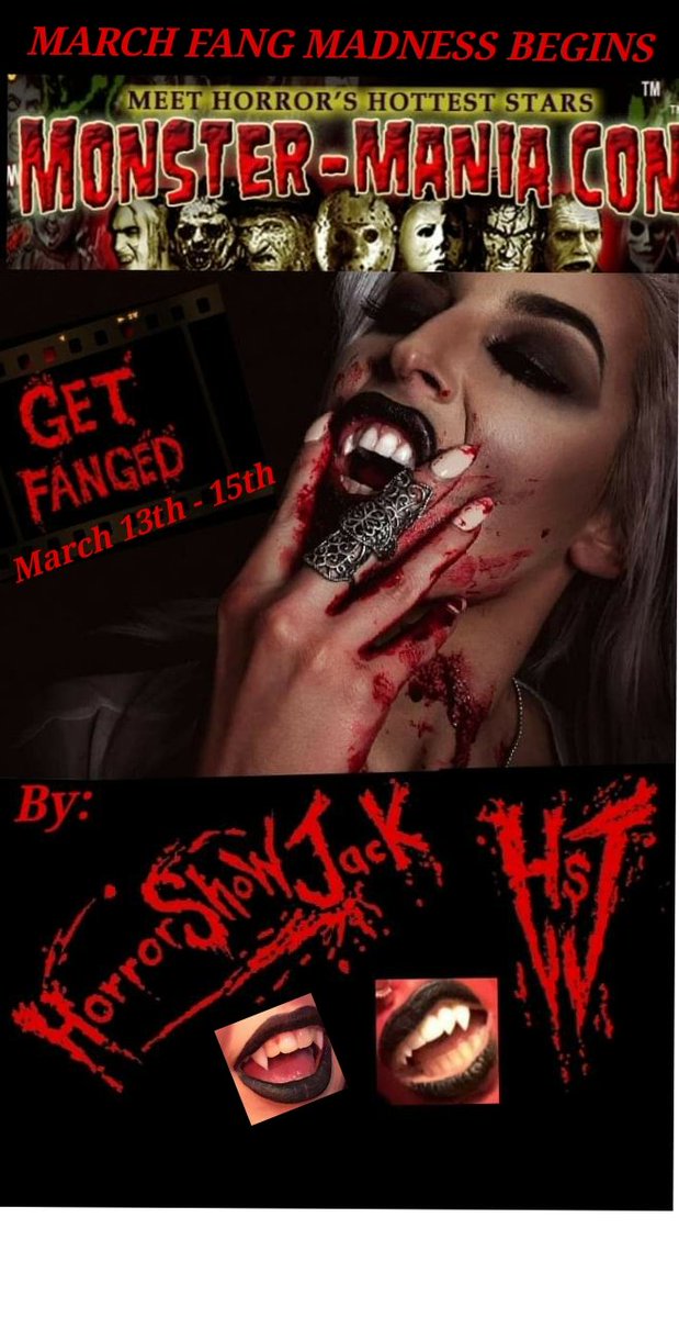 HorrorShowJack's tweet photo. Starting March Fang Madness begins on the 13th #getfanged #boothparty #partybooth #comiccon #fangs #popculture #fun #conlife #monstermania #fridaythe13th #march #marchmadness #madness #horrorcon #horror #monsters https://t.co/sDiXfJzL3x