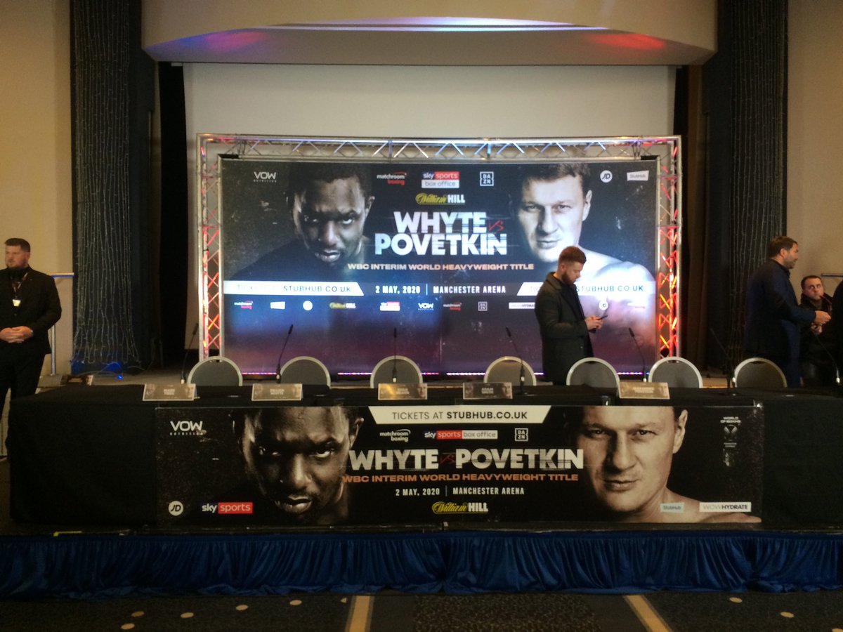 MGmrboxing's tweet photo. Presser number two in Manchester to announce the ‘ Body Snatcher’ Dillian Whyte v Alexandra Povetkin to be held at Manchester Arena on May 2 nd .. to be shown on Sky Sports box office @BodySnatchers79  @MatchroomBoxing @SkySportsBoxing facilities provided by @Ringcraftboxing https://t.co/3d16r7Fkxu