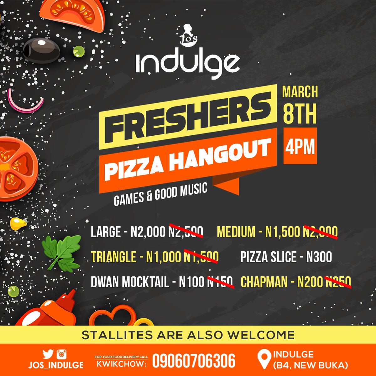 Jos_indulge's tweet photo. It's that time of the session again for freshers hangout at Jo's indulge. So tell a fresher to tell another fresher that where they should be on Sunday by 4pm is at Jo's Indulge, shop B4, new buka, OAU. https://t.co/M8DNBLv4QE