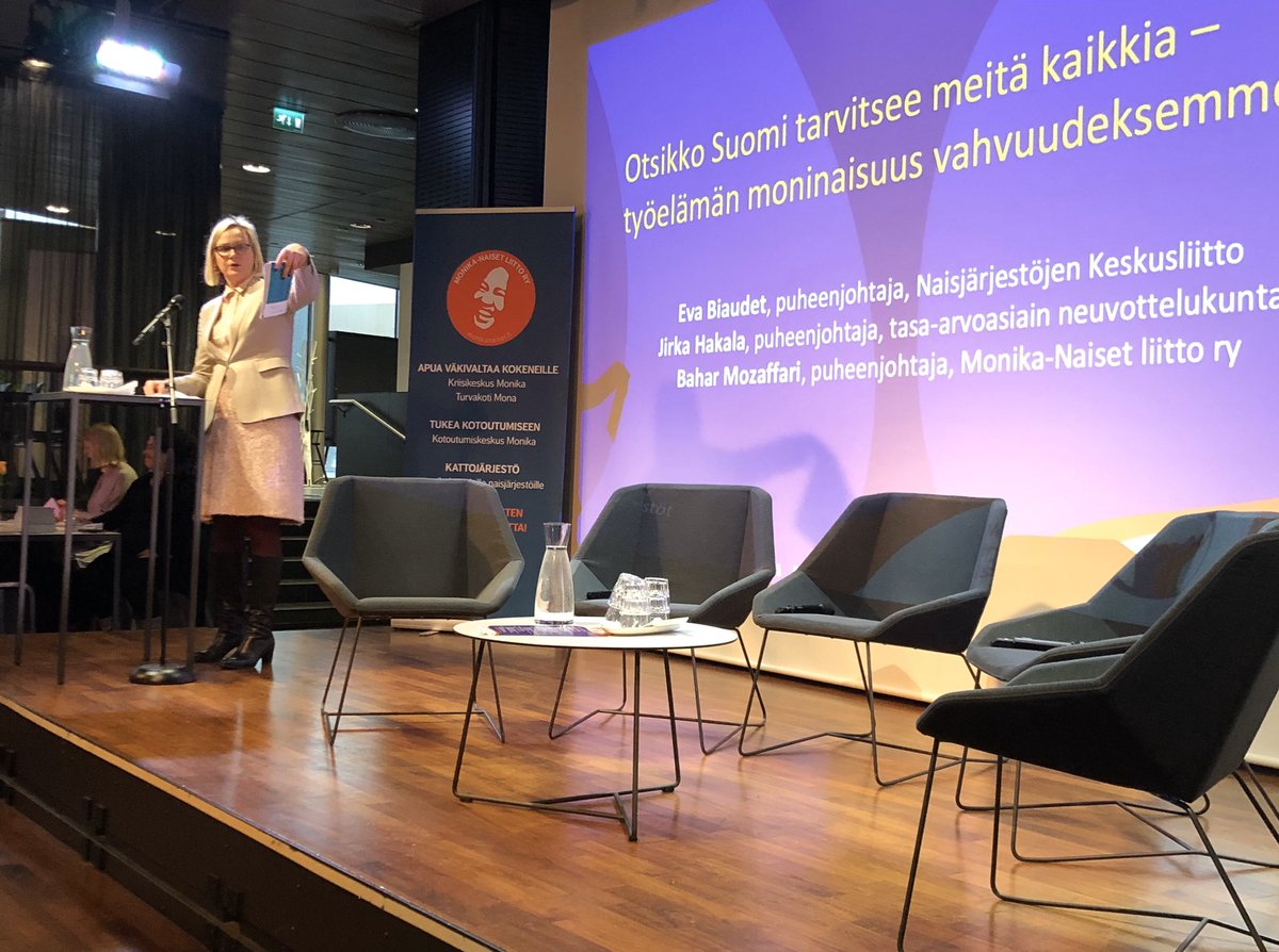 Yrittajanaiset's tweet photo. MoniNainen työelämä. Suomi tarvitsee meitä kaikkia. #tasaarvoteot #naisjärjestöt #njkl #työllisyys #tasaarvo https://t.co/sb2cyWiNNV