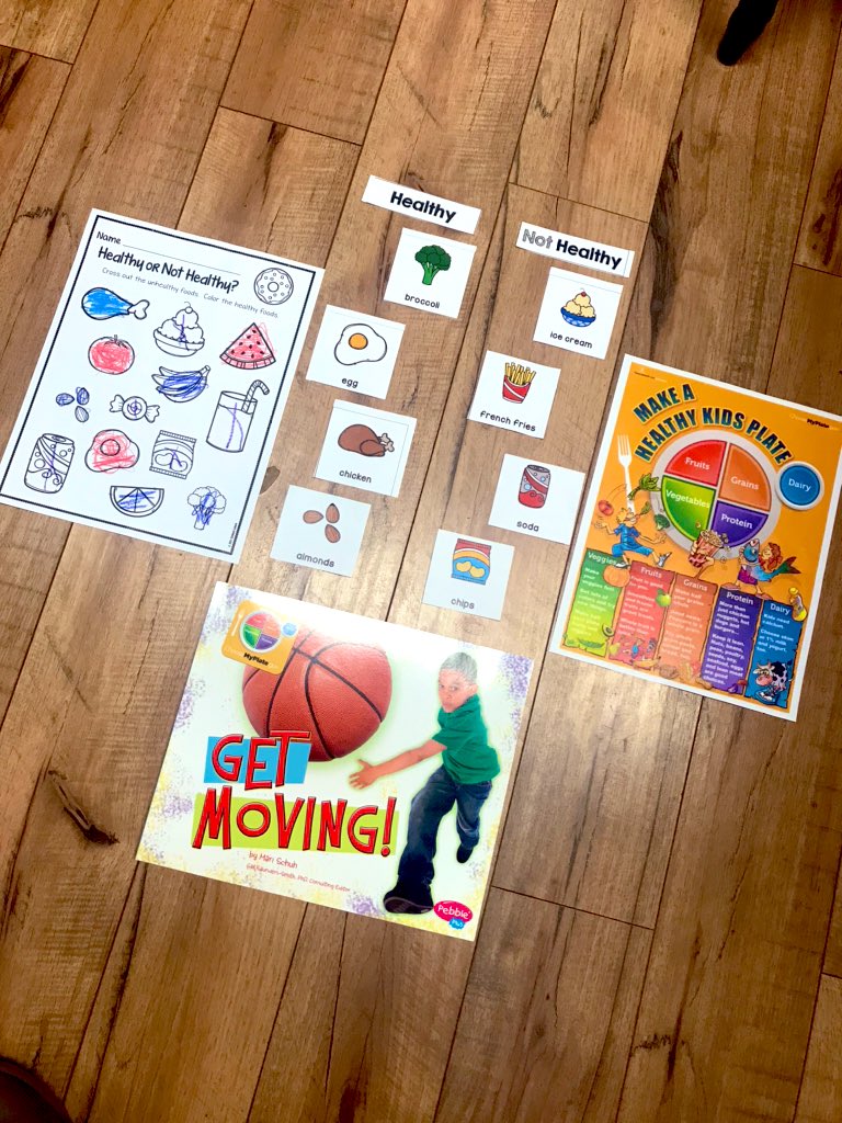 MsJaime_LPS's tweet photo. We started on our Healthy vs. Not Healthy unit! We focused on MyPlate, the five food groups, how to keep our bodies moving &amp; foods that are nutritious! 😋 Next week we will create food collages as a group and taste test different fruits and veggies! #prekscience 🥦🍇 https://t.co/jUYY57a4fc