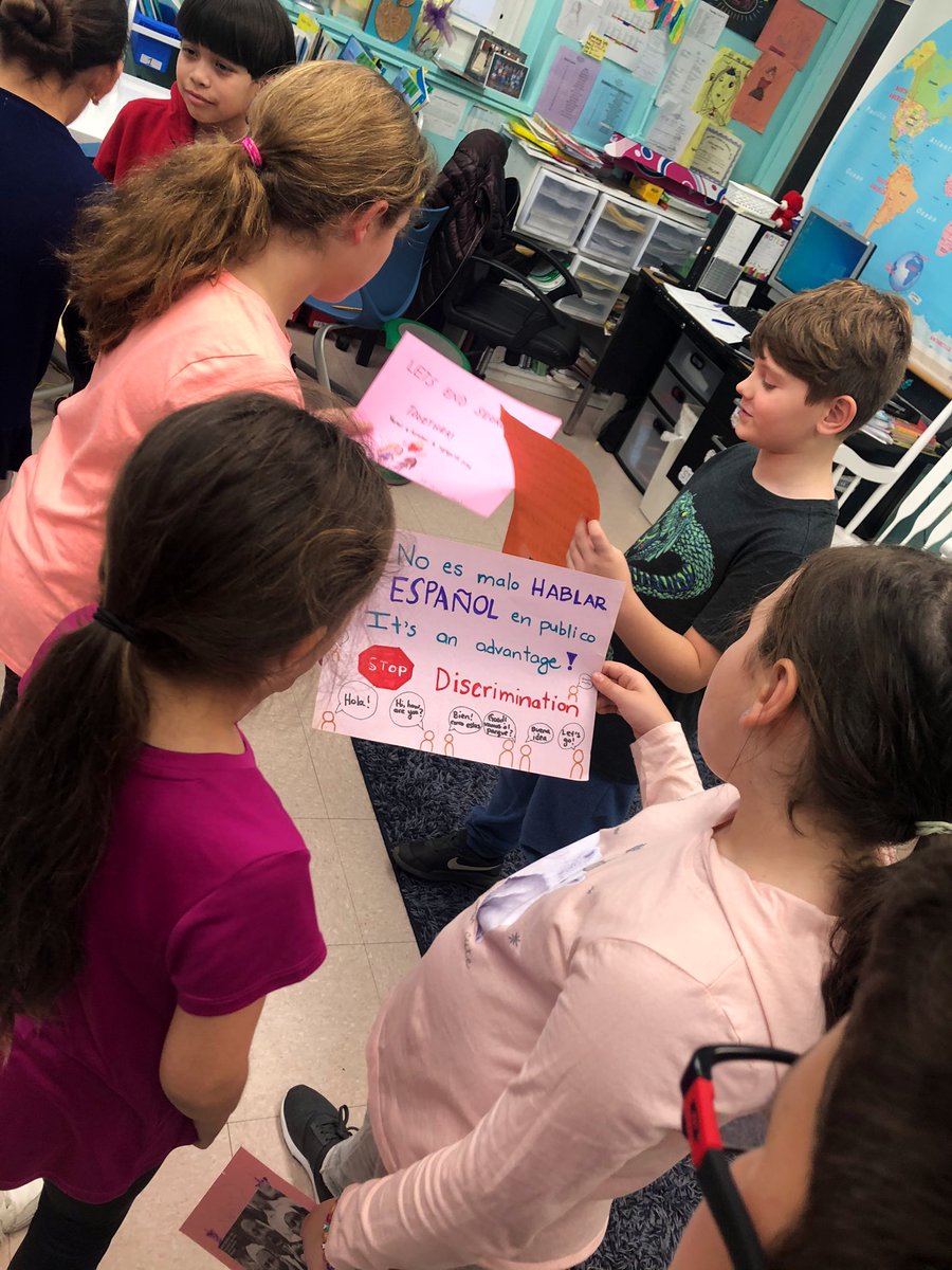 What would you stand up for? Ss read the <a href="/timeforkids/">TIME for Kids</a> article called, Remembering the March. They then created a bilingual poster they would hold up if they were at the March on Washington in 1963. #mineolaproud #duallanguage <a href="/Pena_dual/">Erika Peña</a> <a href="/Jackson_Ave/">Jackson Ave School</a>📰🖍