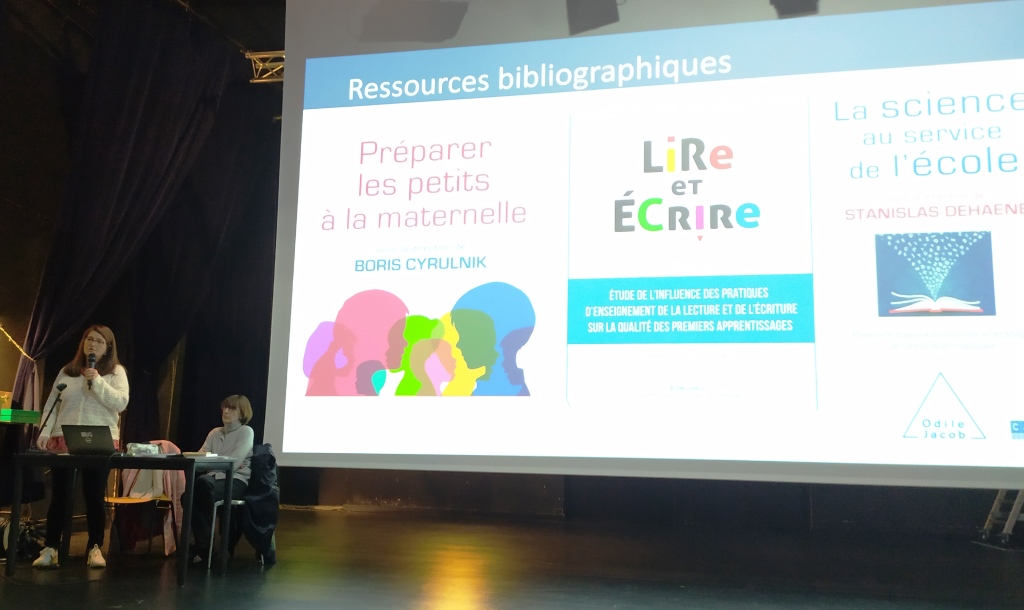Yann_Ty_Coz's tweet image. Conférence pédagogique GS/CP circonscription Brest Iroise – «Lecture, vocabulaire, compréhension orale: une liaison nécessaire en GS-CP» - Interventions de Fanny De La Haye et de Marianne André à l’Agora de Guilers - @fannydelahaye @KerebelMarianne @22llc @acrennes #BrestIroise