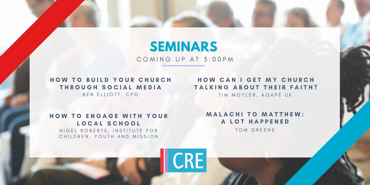 CRE_churchshow's tweet photo. Here are the final four seminars of Day One. There are plenty more to choose from tomorrow! #CREMidlands https://t.co/CZLsQsRlKI