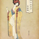 めちゃくちゃ素敵な白雪姫。浮世絵風に描いたディズニープリンセス。