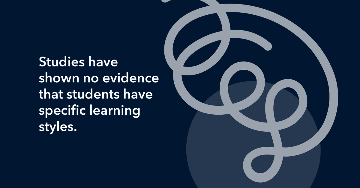 CourseOfMind's tweet image. What are your thoughts on this statement? 👉 &quot;Learners all have their own learning styles.&quot;

We say MYTH. Find out why: bit.ly/courseofmind.

#LearningMyths #LearningSciences