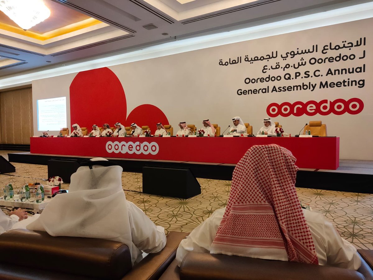 OOREDOOIR's tweet photo. Today's Ooredoo AGM at the St. Regis Hotel was well attended. The new Annual Report is already available here https://t.co/ZJBkEMcjw8 https://t.co/tS9cqMf1y9