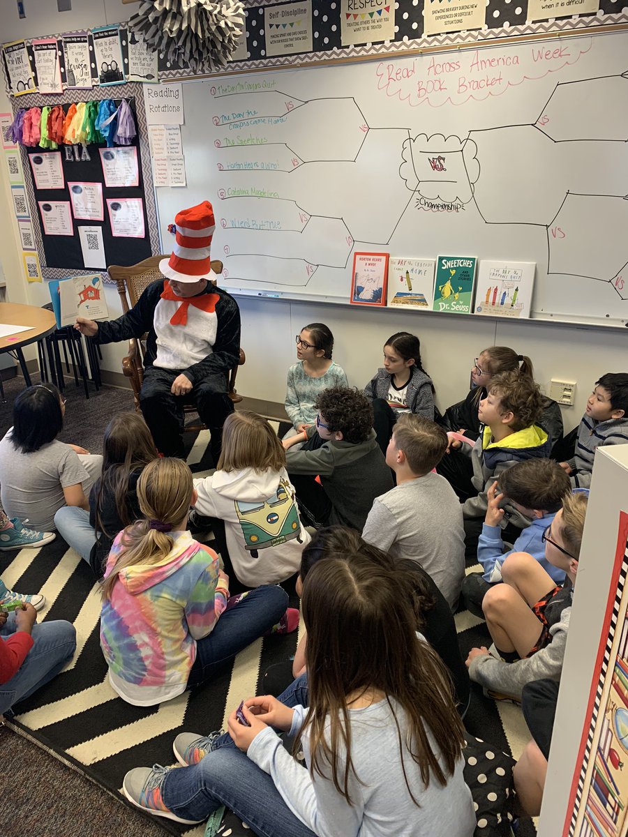 The Cat and the Hat himself read to us this morning! <a href="/SREFalcons/">Sunset Ridge Elem.</a> <a href="/bvschools/">Blue Valley Schools</a> #ReadAcrossAmerica