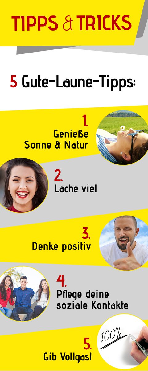 vamfitteam's tweet photo. Wir alle haben ab und zu mal schlechte Laune. Dabei ist es so einfach etwas dagegen zutun. Mit diesen 5 Gute-Laune Tipps bringst du mehr Freude in deinen Alltag:

#gutelaune #InnerPeace  #InnererFrieden #tippsundtricks #tips #friends #motivation #vamfitteam #vamtastic #yeswevam https://t.co/Gt92Nf6mqr