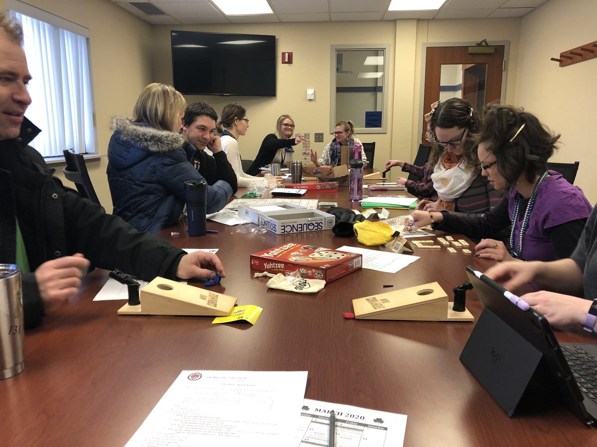 We had a great wacky Wednesday start for the day! New Board games to end the staff meeting and then the teachers keep the games! #jp2schools